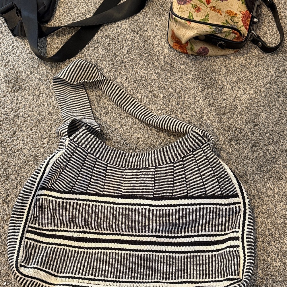 Striped Black and White Women's Bag